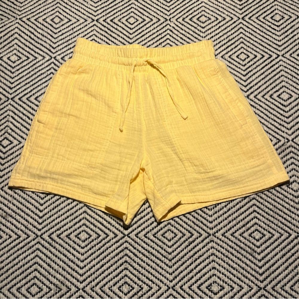 Columbia Orange 100% cotton gauze drawstring shorts size S spring summer